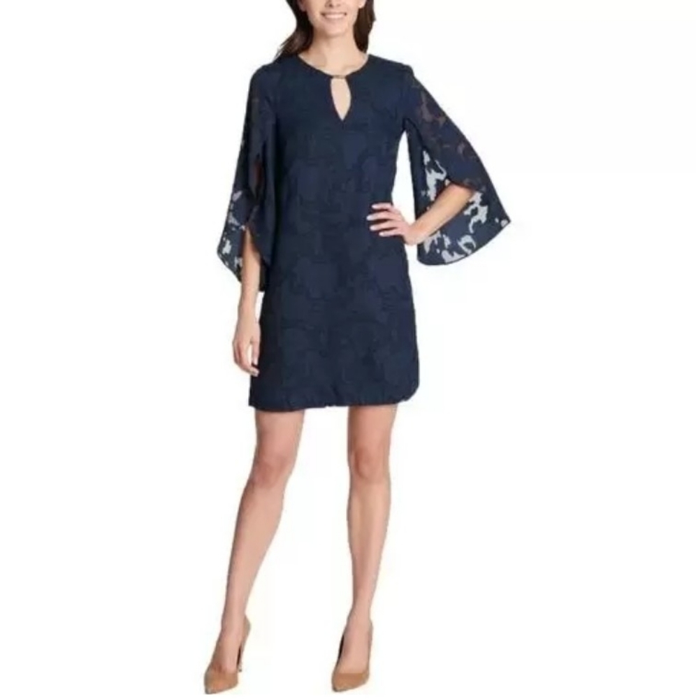 kensie NWT Navy Floral Lace Midi Dress